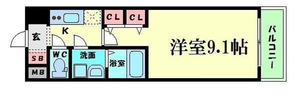 北浜駅 徒歩5分 14階の物件間取画像